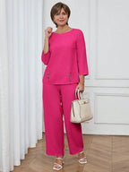 Conjunto Feminino Senhora Blusa e Calça Confortável