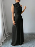 Macacão Feminino Pantalona Elegante Assimétrico