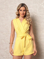 Macaquinho Alfaiataria Regata Feminino com Cinto