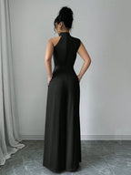 Macacão Feminino Pantalona Elegante Assimétrico