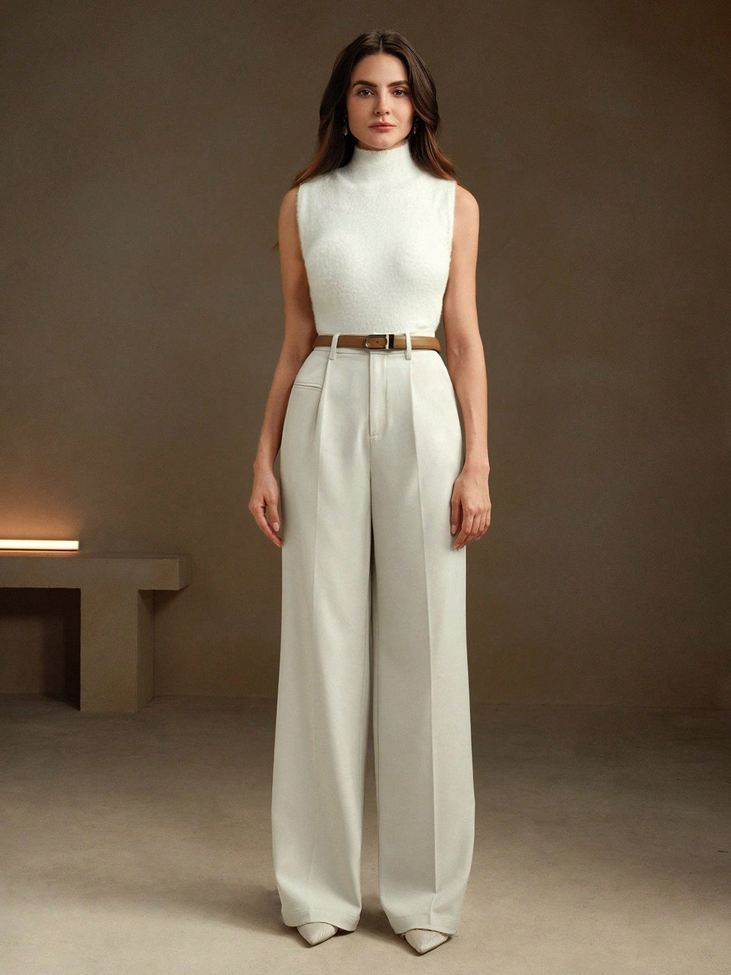 Calça Pantalona Feminina de Alfaiataria Elegante