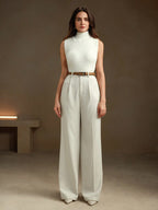 Calça Pantalona Feminina de Alfaiataria Elegante