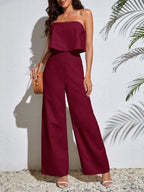 Macacão Feminino de Linho Tomara que Caia Pantalona