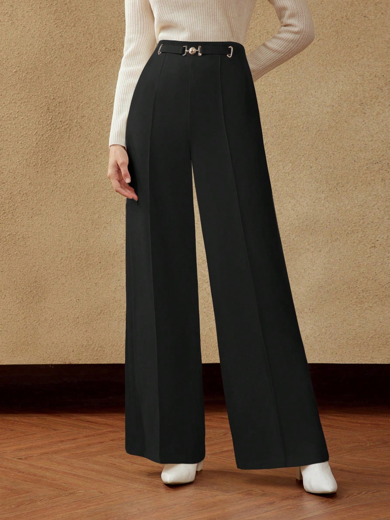 Calça Pantalona Feminina Alfaiataria Elegante