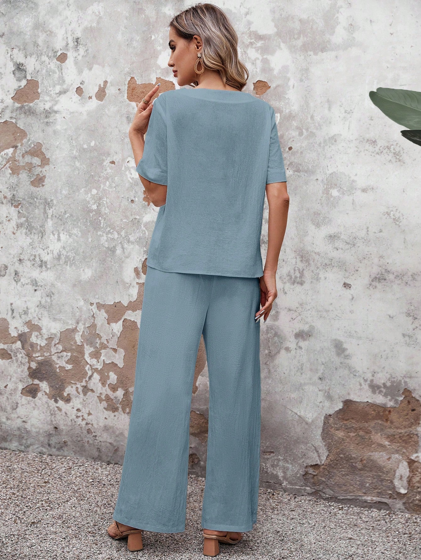 Conjunto Feminino Soltinho de Algodão Calça e Blusa