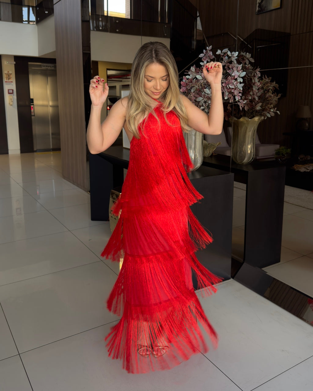 Vestido Feminino Elegante Franjas - Maya