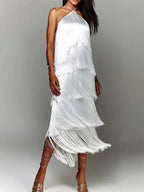 Vestido Feminino Elegante Franjas - Maya