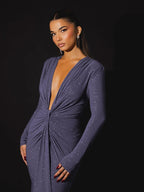 Vestido Feminino Elegante Brilho – Maxi