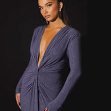 Vestido Feminino Elegante Brilho – Maxi