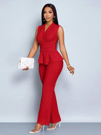 Conjunto Feminino Elegante Calça e Blusa Regata