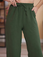 Calça Pantalona Feminina Com Bolso Cintura Alta Duna