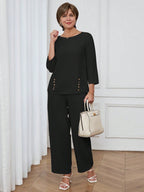 Conjunto Feminino Senhora Blusa e Calça Confortável