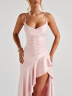 Vestido Feminino Elegante Fenda – Aline