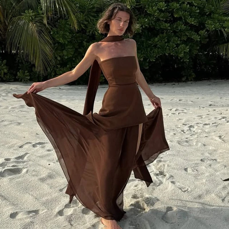 Vestido Feminino Elegante Longo - Donna