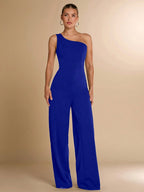 Macacão Assimétrico Um Ombro Só Feminino Elegante