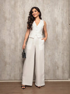 Conjunto Feminino Alfaiataria Calça e Colete