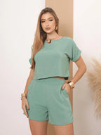 Conjunto Feminino Alfaiataria Blusa e Short