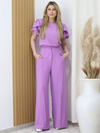 Conjunto Feminino Blusa e Calça Pantalona