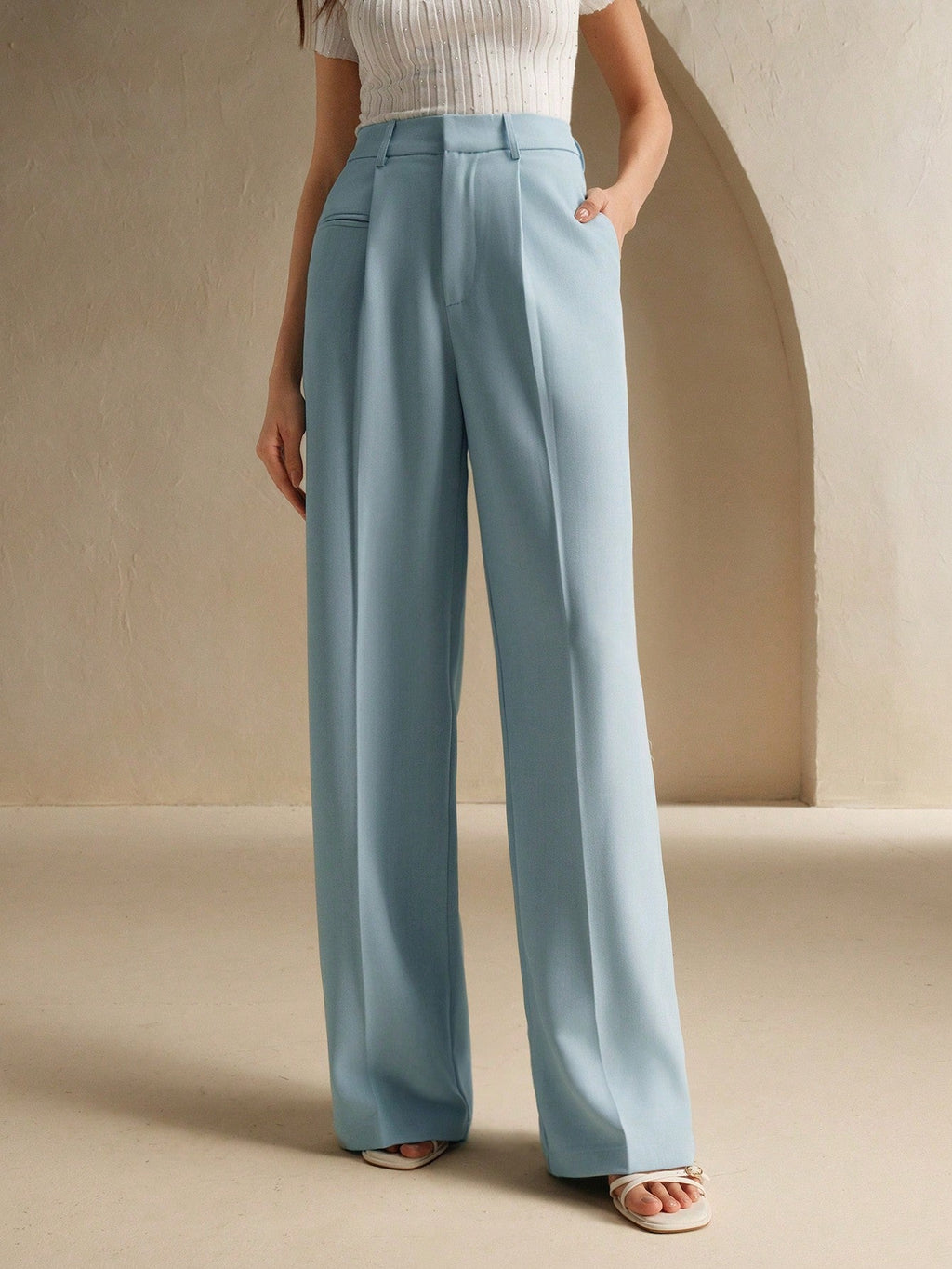 Calça Pantalona Feminina de Alfaiataria Elegante