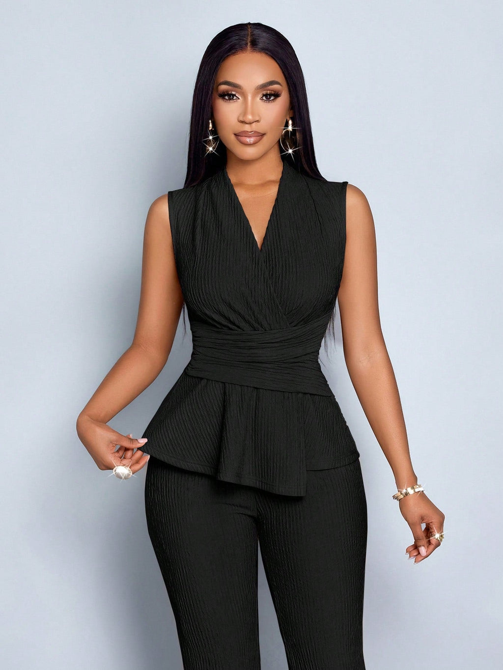 Conjunto Feminino Elegante Calça e Blusa Regata