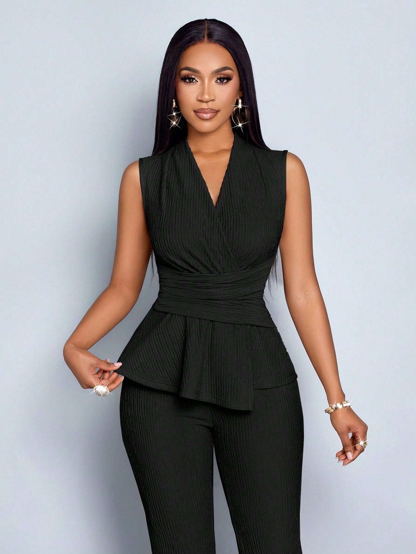 Conjunto Feminino Elegante Calça e Blusa Regata