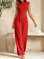 Macacão Regata Feminino Liso Pantalona Confortável