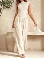 Macacão Regata Feminino Liso Pantalona Confortável