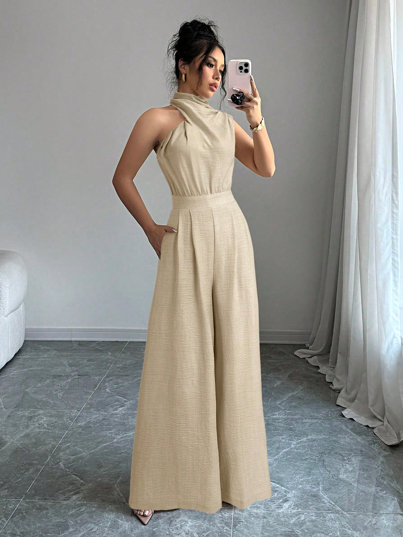 Macacão Feminino Pantalona Elegante Assimétrico