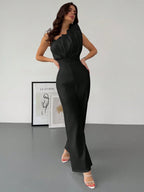 Macacão Feminino Elegante Plissado Um Ombro Só