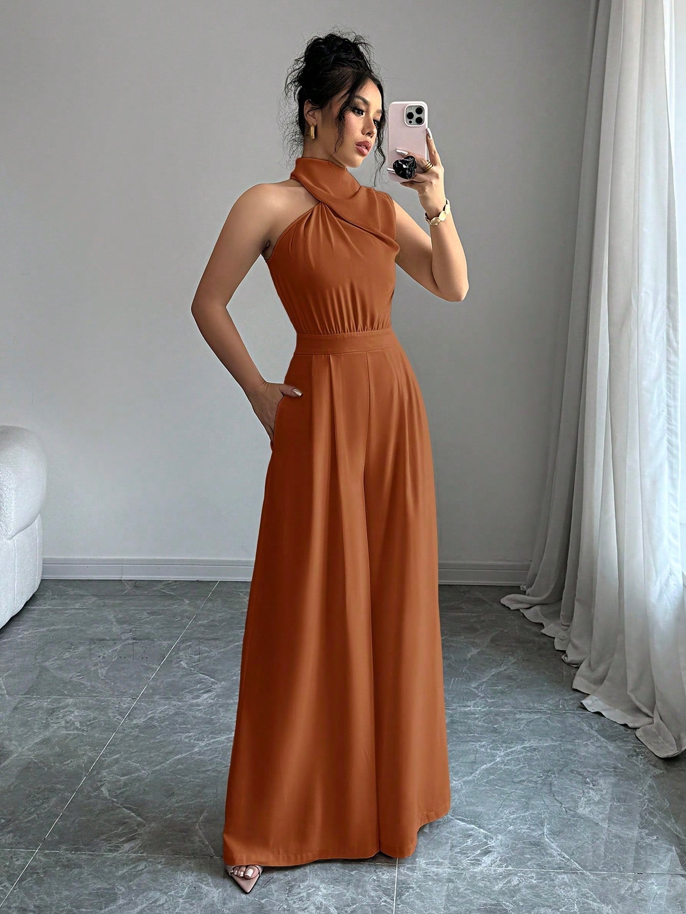 Macacão Feminino Pantalona Elegante Assimétrico