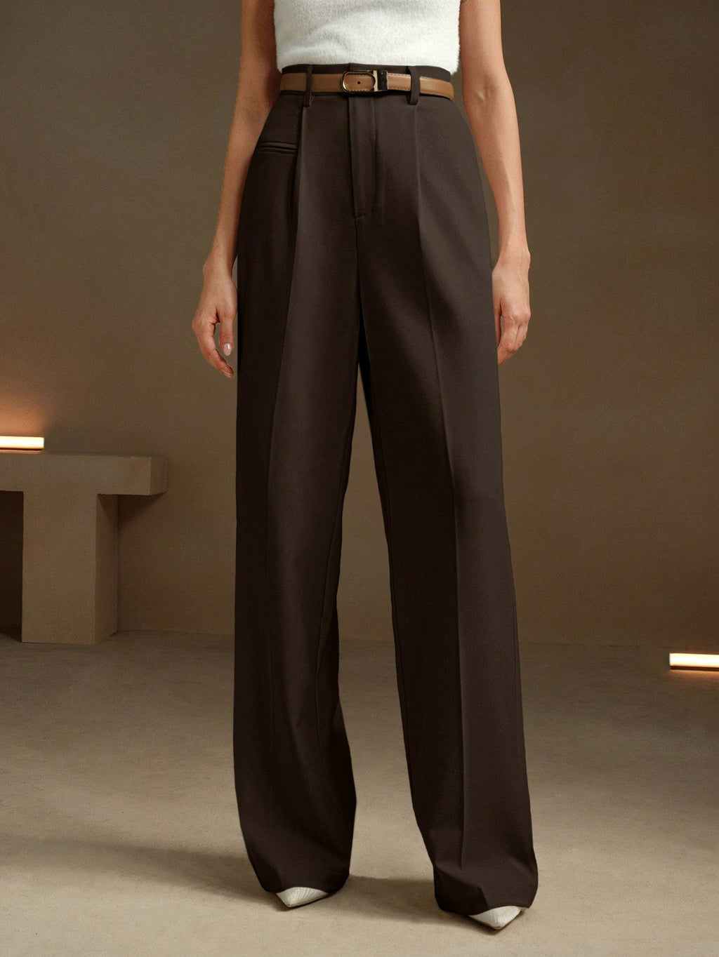 Calça Pantalona Feminina de Alfaiataria Elegante