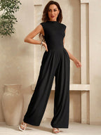 Macacão Regata Feminino Liso Pantalona Confortável